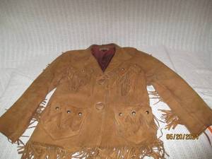 lot 149 image: Vintage Brown Suede Fringe Jacket