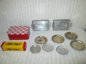 lot 317 image: Lot of coasters, trays and tins