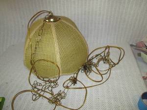 lot 346 image: Vintage wicker light pendant - Retro & ready to go