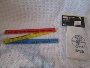 lot 351 image: Collapsible ruler and toolbag