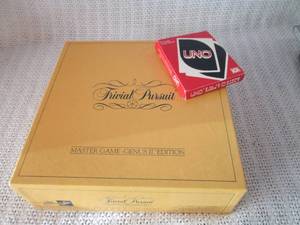 lot 243 image: Trivial Pursuit Genus II Edition and UNO Card Game Bundle