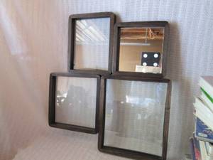 lot 262 image: Set of 4 Wooden Framed Glass Mirrors