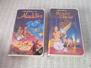 lot 279 image: Disney Classics VHS Lot Aladdin & Beauty and the Beast