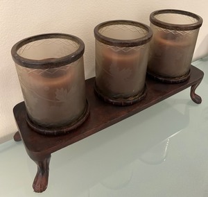 lot 78 image: Rustic Style Metal Candleholder including 3 Candles
