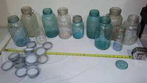 lot 318 image: Vintage Canning Jars and Lids.