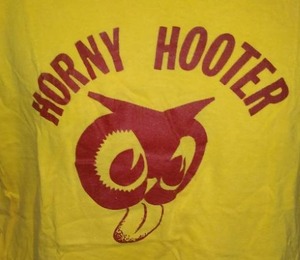 lot 352 image: Horny Hooter Red Owl T-Shirt.