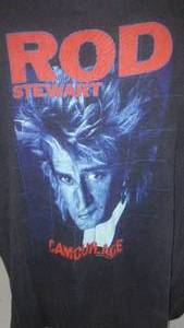 lot 353 image: Rod Stewart T Shirt XL 1984 Tour Shirt. Camouflage.