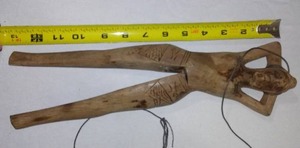 lot 425 image: Antique Vintage Hand Crafted Wooden Nutcracker Circa 1950s.