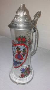 lot 440 image: German Stein With Pewter Lid