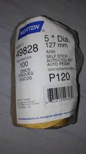 lot 603 image: Norton 5 Inch Sanding Discs P120 Qty. 100.