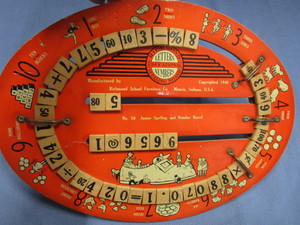 1940 Letter Number Spelling Board