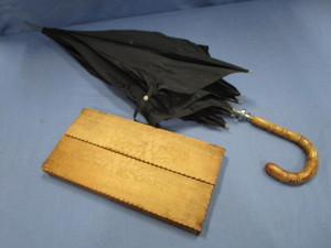 Antique Pyrography Glove Box, Umbrella