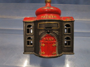 Cast Mechanical Bank Presto Castle