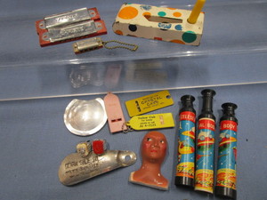 Tin Noisemaker, Harmonicas, Telescopes, Whistles