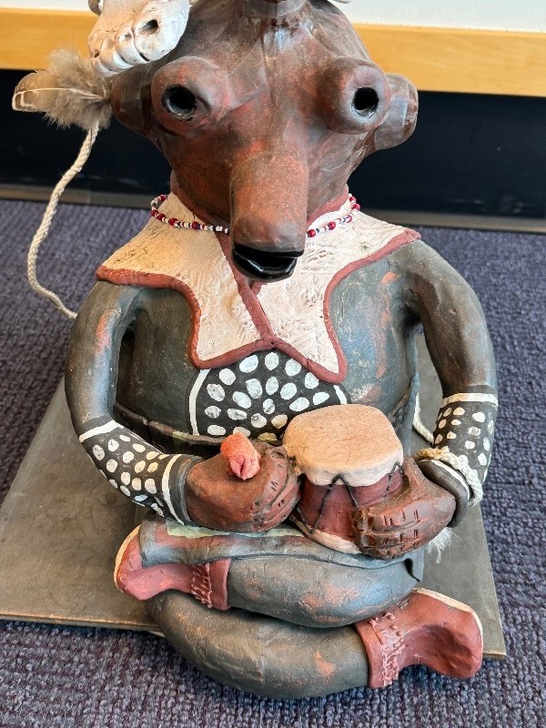 lot 7 image: Molly Heizer Totem Pole  Artisan Hand Crafted Kachina Totem Pole by Molly Heizer  Stone Eater Molly Heizer