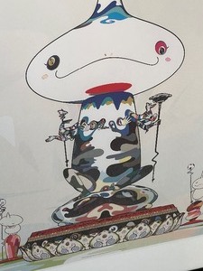 lot 2A image: Framed Takashi Murakami Reversed Double Sided Helix White Lithograph