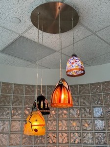 lot 1 image: Murano Art Glass Hanging Light Fixture
