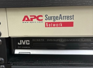 lot 47 image: Rack Mounted Audio Video Wooden Cabin with Equipment Inside (APC Surge Protector)