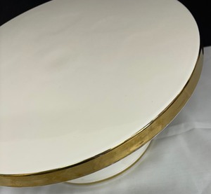 lot 71 image: Gold Rimmed Pedestal PlateCake Plate by Ernest Sohn Creations