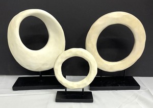 lot 75 image: Set of Three Abstract Circular Resin Sculptures