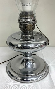 lot 97 image: Electrified Vintage Oil Lamp