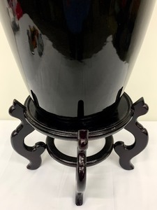 lot 58 image: Black Vase with Asian Style Stand