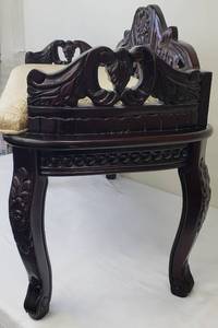 lot 68A image: Carved Wooden Decorative Small Bench with a Grape Motif