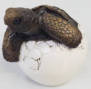 lot 109 image: Vintage Melody Pena Windstone Editions Hatching Galapagos Tortoise (1987)