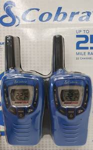 lot 122 image: Cobra Walkie Talkie 2-Way Radios - NEW