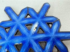 lot 110A image: Vintage Enamel and Sterling Snowflake Brooch