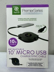 lot 184 image: Retractable 10 Micro USB Charge and Sync Cable by ReTrak