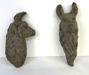 lot 179 image: Set of 2 Wall Hanging Llama Figurines