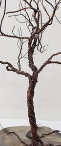 lot 209 image: Brass Tree with Cool Rock Base Statue
