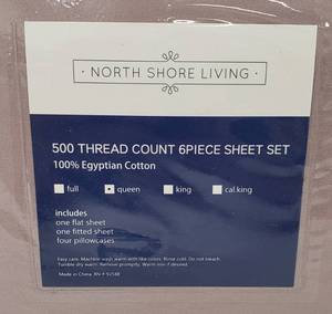 lot 211 image: North Shore Living Queen Size Sheet Set-NEW