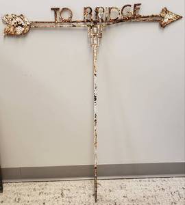 lot 261 image: Set of Three Rustic Directional Metal Yard Signs including Rustic Directional Metal Sign Lagoon
