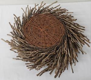 lot 267 image: Artisan Crafted Primitive Bird Nest Basket
