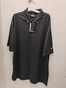 NEW NIKE DRI-FIT 3 BUTTON  SHORT SLEEVE SHIRT BLACK SIZE X-LARGE