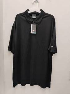 NEW NIKE DRI-FIT 3 BUTTON  SHORT SLEEVE SHIRT BLACK SIZE X-LARGE