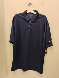 NEW NIKE DRI-FIT 3 BUTTON  SHORT SLEEVE SHIRT BLACK SIZE LARGE