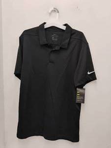 NEW NIKE DRI-FIT 3 BUTTON  SHORT SLEEVE SHIRT BLACK SIZE SMALL