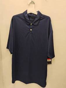 NEW NIKE DRI-FIT 3 BUTTON  SHORT SLEEVE SHIRT BLUE SIZE LARGE