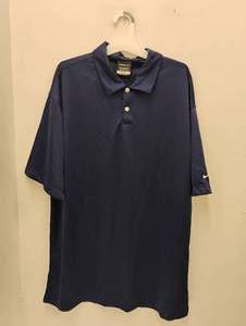NEW NIKE DRI-FIT 3 BUTTON  SHORT SLEEVE SHIRT BLUE SIZE X-LARGE