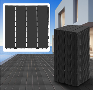 lot 47 image: 60 sq. ft Patio Interlocking Deck Tiles 60 Pieces Plastic Waterproof Outdoor Flooring Square Composite Decking Boards 12 x 12 x 0.8 Inch (Dark Grey)
