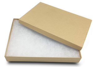 lot 264 image: TheDisplayGuys 100-Pack #85 Cotton Filled Cardboard Paper Jewelry Box Gift Case - Kraft Brown