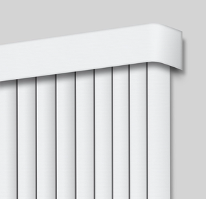 lot 420 image: Cordless Vertical Blinds Window Blind, White Blackout Fabric Vertical Blind, Measures 82 x 5