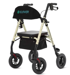 lot 21 image: ELENKER KLD-9218-10 All-Terrain Rollator Walker with 10 Non-Pneumatic Wheels