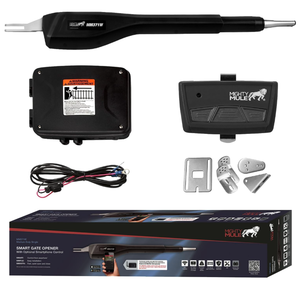 lot 40 image: Mighty Mule MM371W Automatic Gate Opener, Smart and Solar Ready, Includes Gate Opener Remote