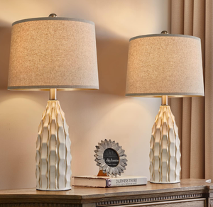 lot 125 image: LOT OF 2 Modern Ceramic Lamps for Living Room Study Room Office