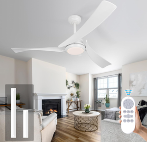 lot 132 image: 52 BLACK Ceiling Fan with Lights and Remote Control,Dimmable Tri-Color Temperatures LED