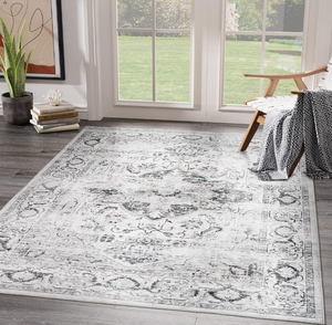 lot 142 image: Area Rugs for Living Room - Stain Resistant Anti-Slip Backing Washable Rug